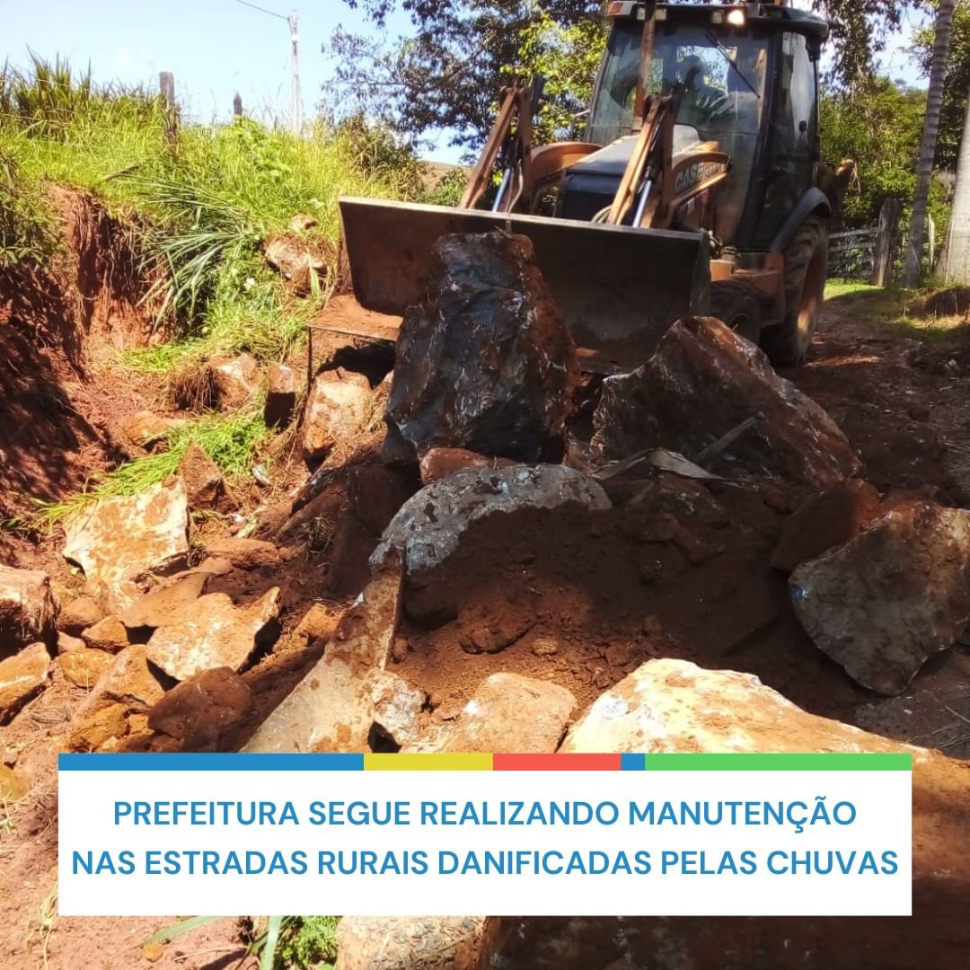 Prefeitura segue realizando manutenção nas estradas rurais danificadas pelas chuvas